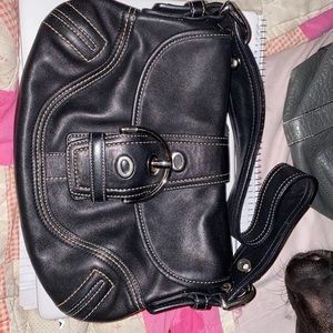 Black leather purse